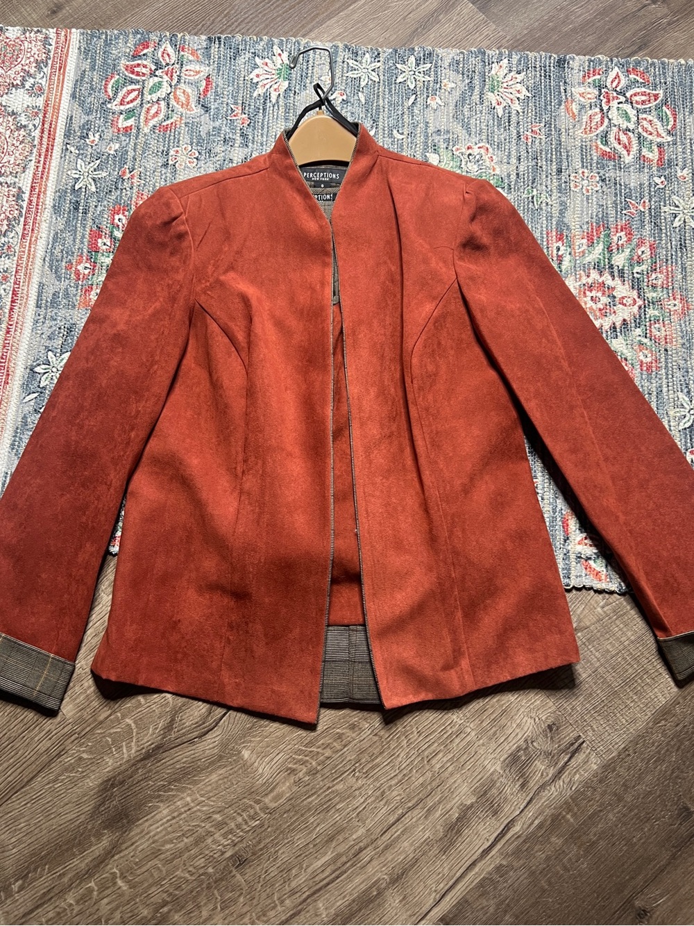 Perceptions Women's Rust Open-Front Jacket 3 piece suit